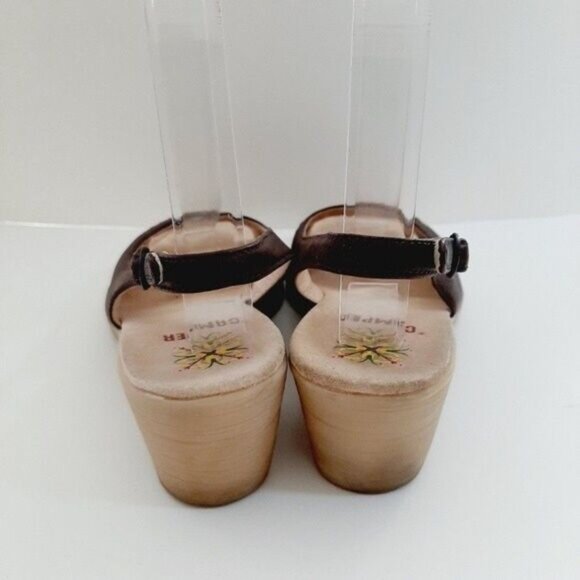 CAMPER Slingback Wedge Sandals Criss-Cross Brown Sz 5.5 - Picture 8 of 15